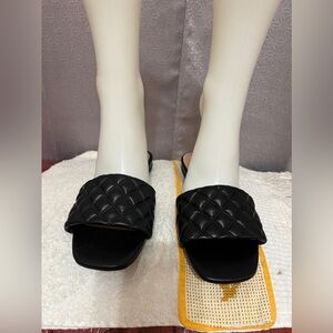 (56) a new day Black Quilted Slide Sandals